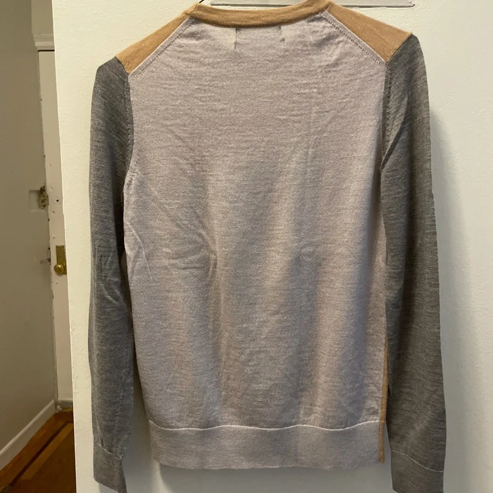 Marks and Spencer Merino Wool Light Brown and Grey Sweater - Picture 2 of 13